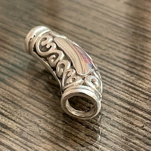 Sterling Silver Filigree- Scroll Slide - Bar Pendant